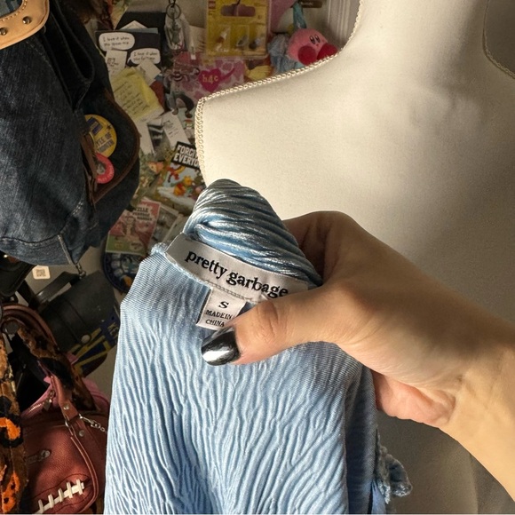 Pretty Garbage Blue Blouse Small - Picture 4 of 5